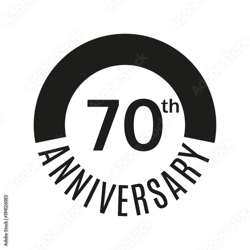 70th anniversary icon. 70 years celebrating or birthday logo. Vector illustration.