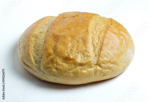 White round bread isolated on a white background