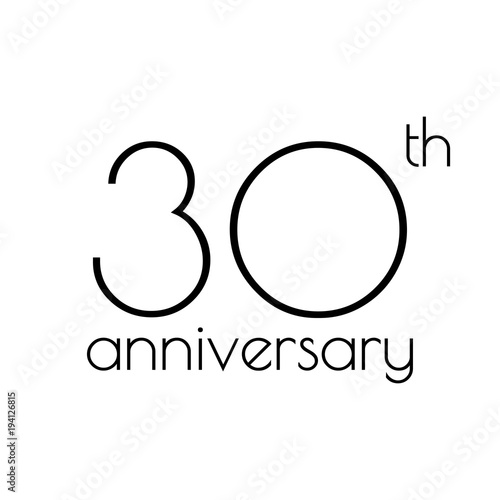 30th anniversary icon. 30 years celebrating and birthday logo. Vector illustration.