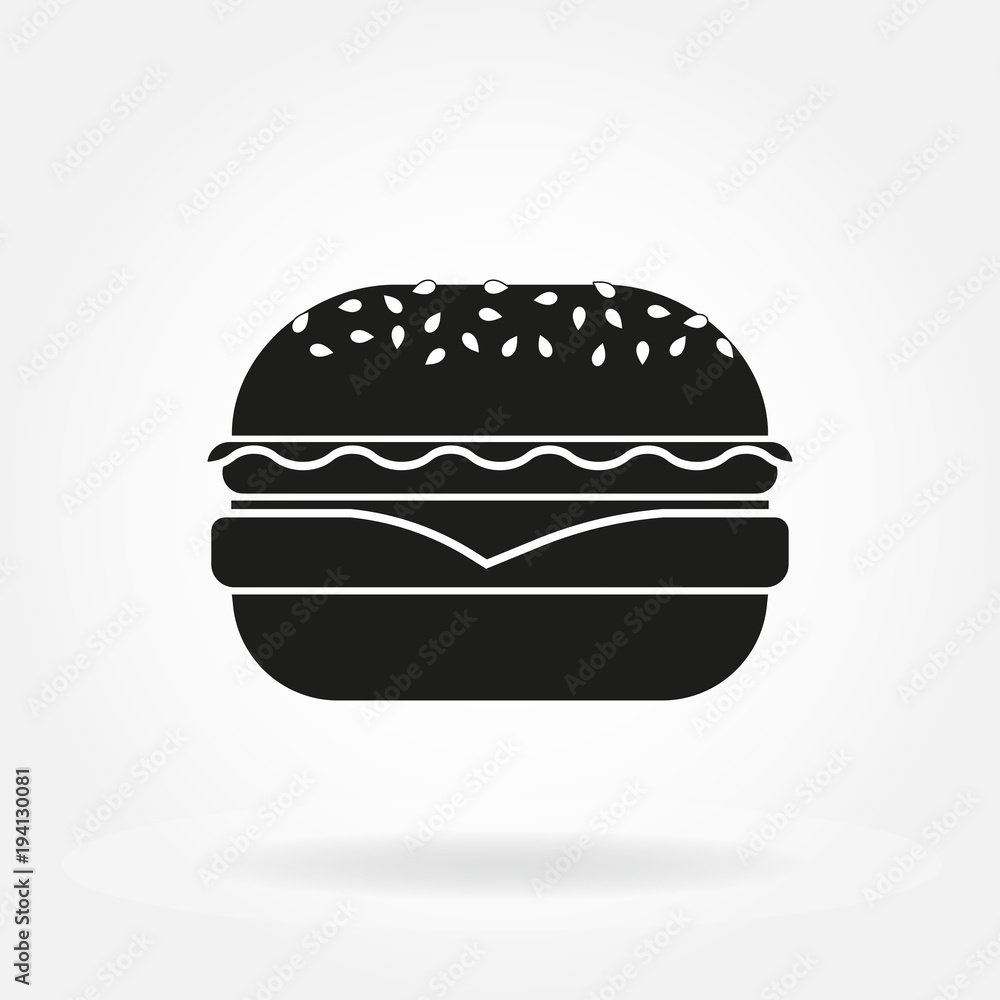Burger icon. Hamburger and fast food symbol. Vector illustration. Burger icon. Hamburger and fast food symbol. Vector illustration.