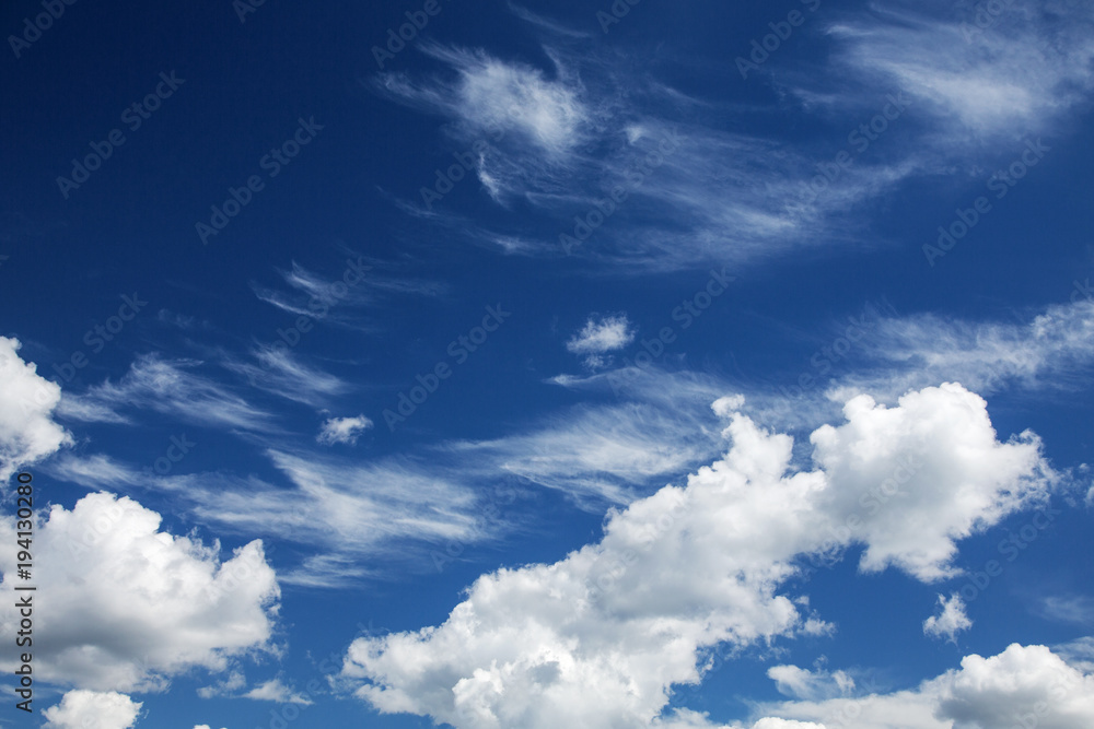 stratocumulus clouds and the dark blue sky stratocumulus clouds and the dark blue sky
