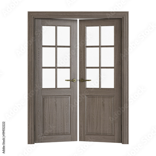 .Interior doors isolated on white background. 3D rendering.