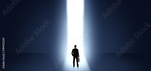 Businessman seeing the light at the end of something