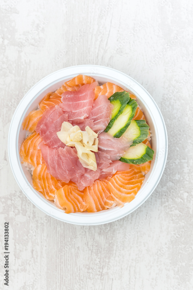 japanese food Mix Sashimi Chirashi Rice Bowl japanese food Mix Sashimi Chirashi Rice Bowl