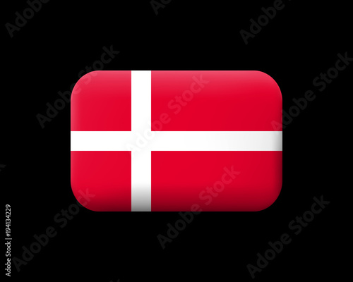 Free Download Flag of Denmark. Matted Vector Icon and Button. Rectangular Shape - GFXLoad