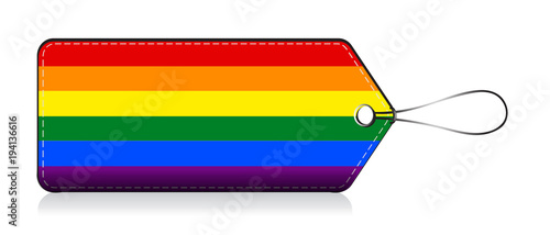 Gay flag lable, Label of product made by gay