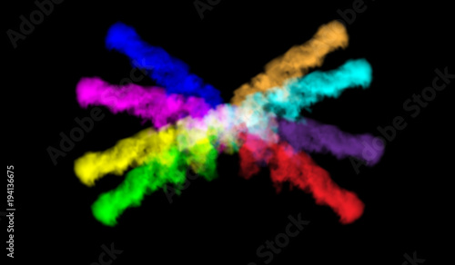 Color powder explosion background.Colored dust paint explode. Vector illustration for Holi Color festival event.