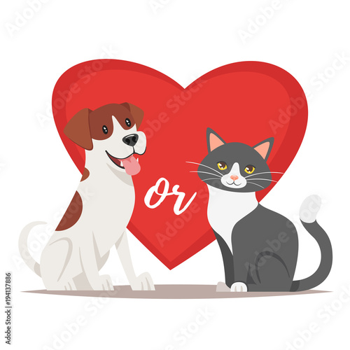illustration of cat and dog