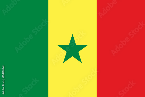 Senegal National flag standard proportion color mode RGB