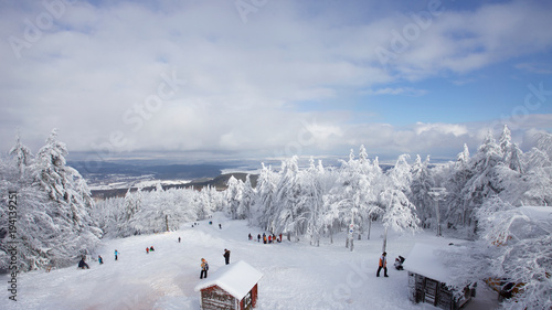 Aussicht vom Inselberg auf Skipiste, Skilaufen am Inselberg photo