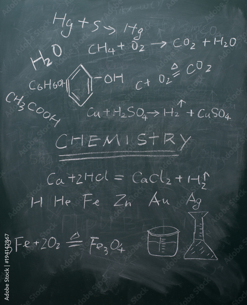 chemistry formula on blackboard