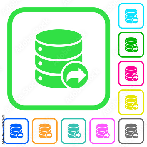 Database transaction commit vivid colored flat icons