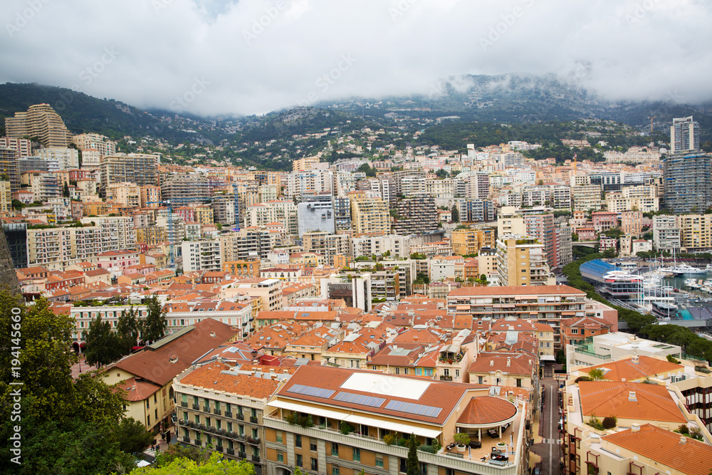 Monte Carlo city view, Monte Carlo cityscape, panorama, Monaco.