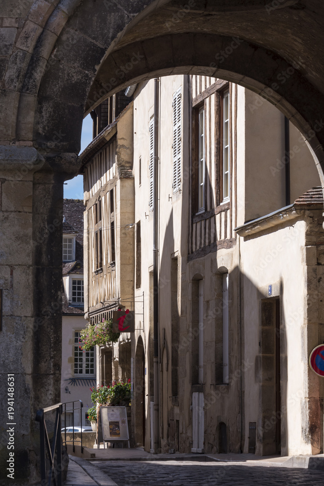 Medieval Street Avallon Yonne Bourgogne-Franche-Comte France