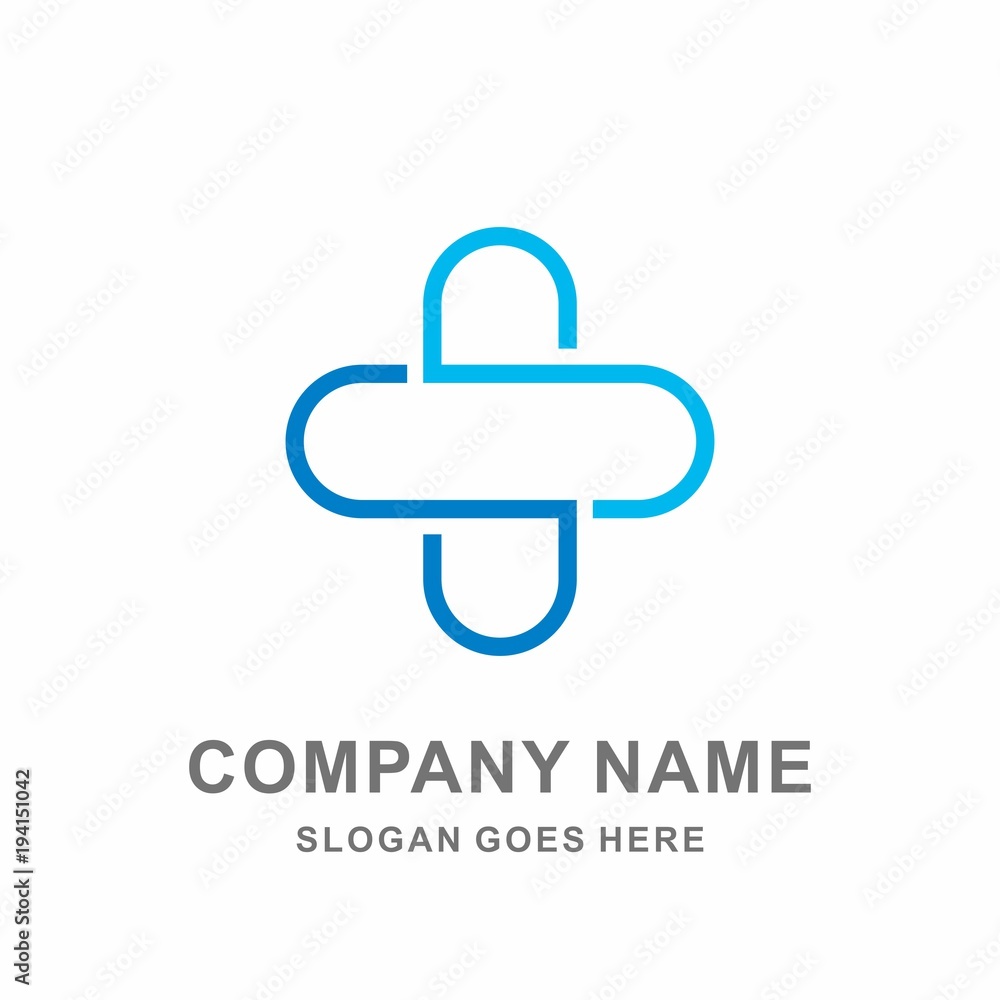 Medical Pharmacy Healthcare Geometric Cross Hospital Clinic Wellness Business Company Stock Vector Logo Design Template