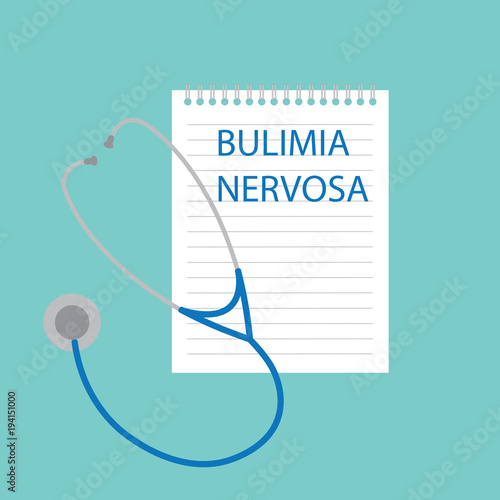 Bulimia Nervosa written in notebook- vector illustration