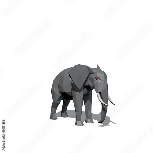 Polygonal elephant. Isolate...