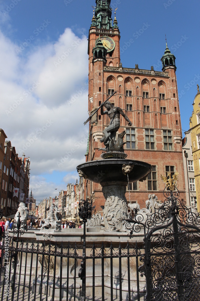Fototapeta premium Neptunbrunnen in Danzig