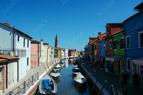 VENICE, ITALY. Colorful houses on Burano island, Venice Italy. © Plakhov