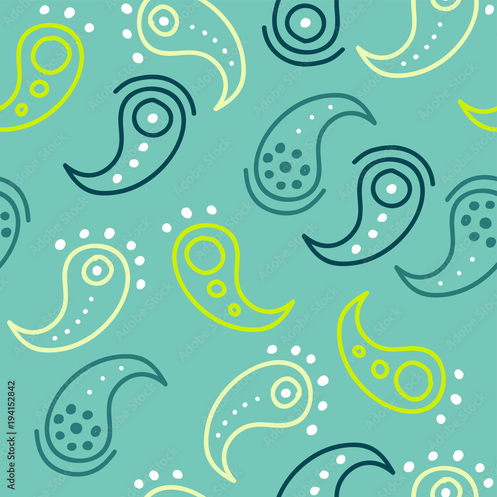 vector abstract background with pasley seamless pattern