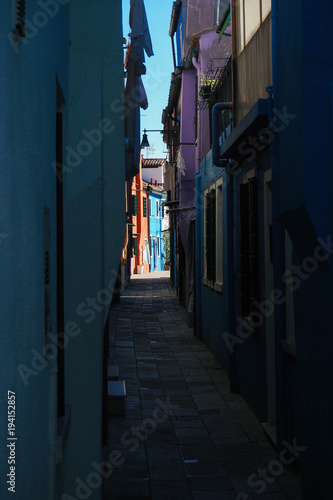 VENICE  ITALY. Colorful houses on Burano island  Venice Italy.