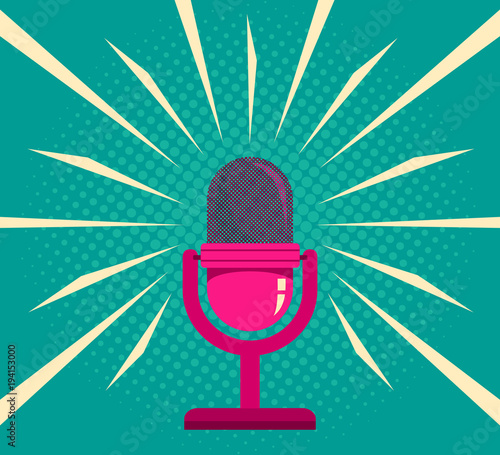 Microphone on vintage background