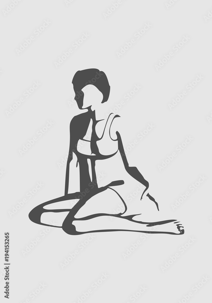 Beautiful sexy fitness girl sitting in relaxing pose. Pretty woman wearing bikini. Front view. Beautiful sexy fitness girl sitting in relaxing pose. Pretty woman wearing bikini. Front view.