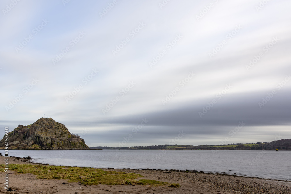 A long exposure of the moody day at Dumbarton Rock