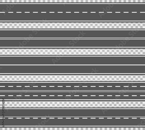 Set of roads and road bends. Vector illustrations EPS10