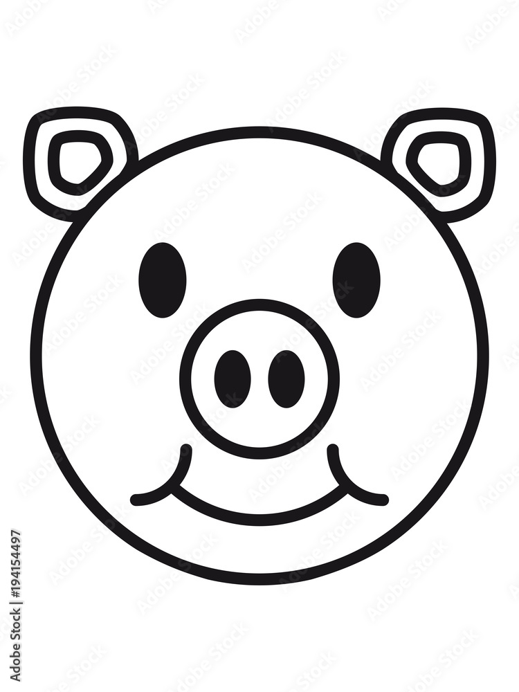 gesicht kopf lächeln schwein süß niedlich comic cartoon lachen clipart