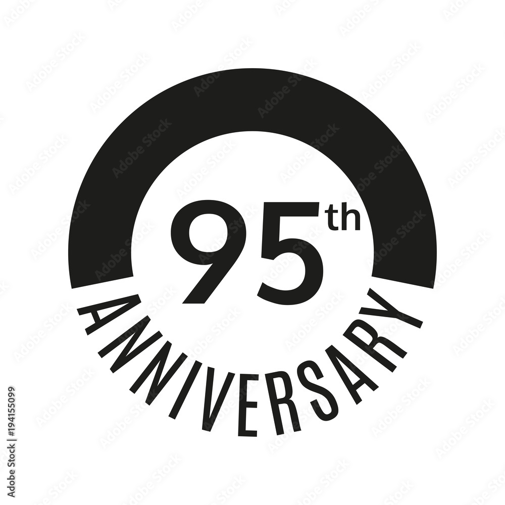 95 year anniversary icon. 95th celebration template for banner, invitation, birthday. Vector illustration. 95 year anniversary icon. 95th celebration template for banner, invitation, birthday. Vector illustration.