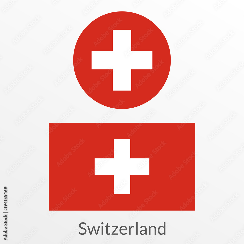 Fototapeta premium Switzerland flag set. Swiss national symbol. Vector illustration.