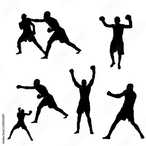 silhouette of black boxers on white background