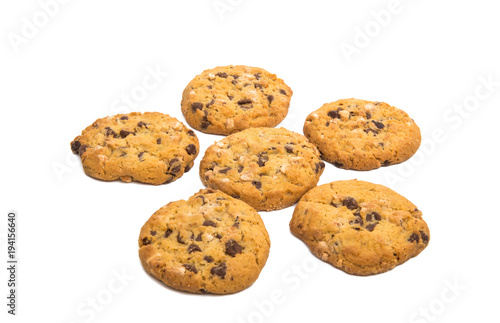 biscuits with nuts and chocolate isolated