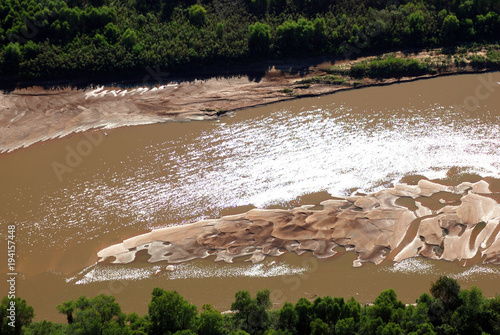 Aerial of Red River in Oklahoma