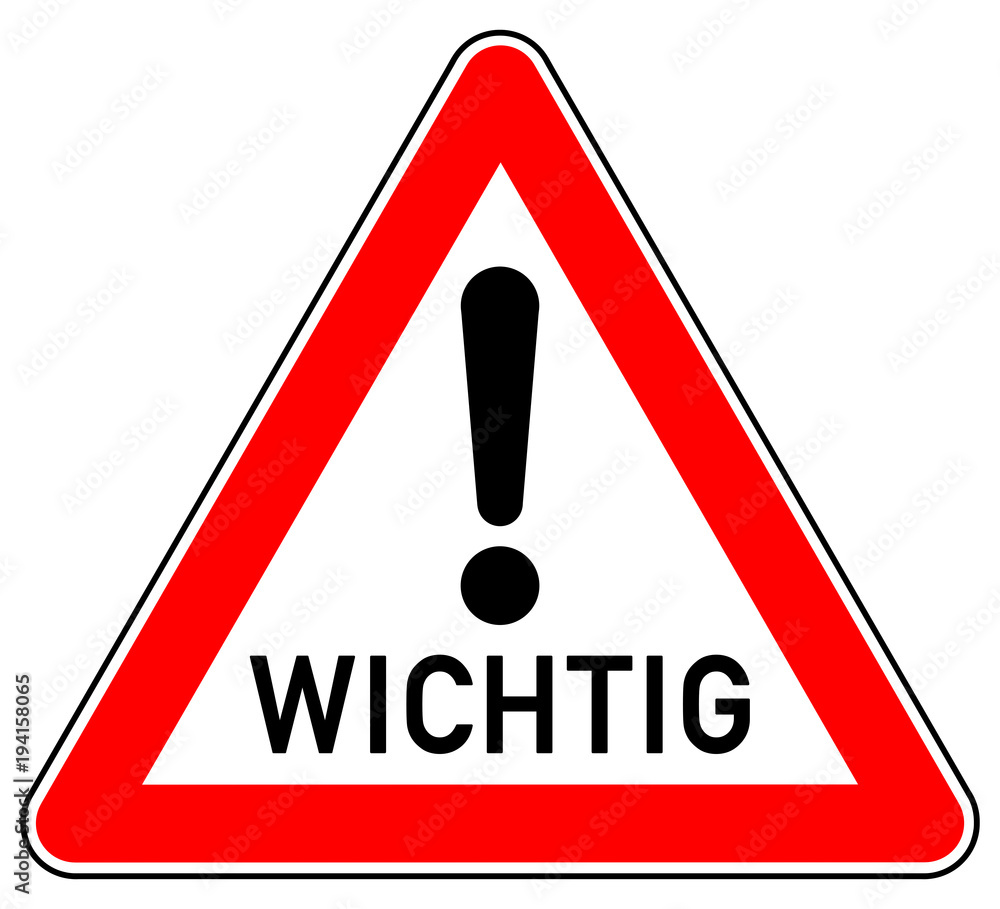 sd66 Schild-Dreieckig - german: Hinweis Zeichen - Achtung / WICHTIG