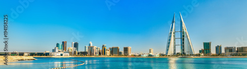 Skyline of Manama Central Business District. The Kingdom of Bahrain