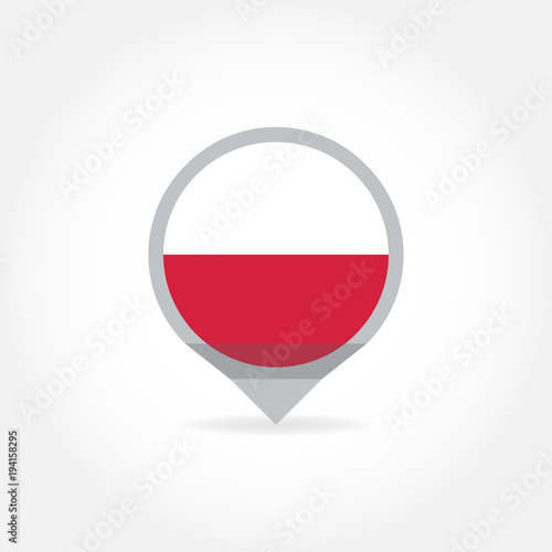 Free Download Flag of Poland icon in shape of map pointer or marker. Polish national symbol. Vector illustration. - GFXLoad