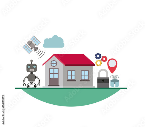 virtual reality technology set icons vector illustration design