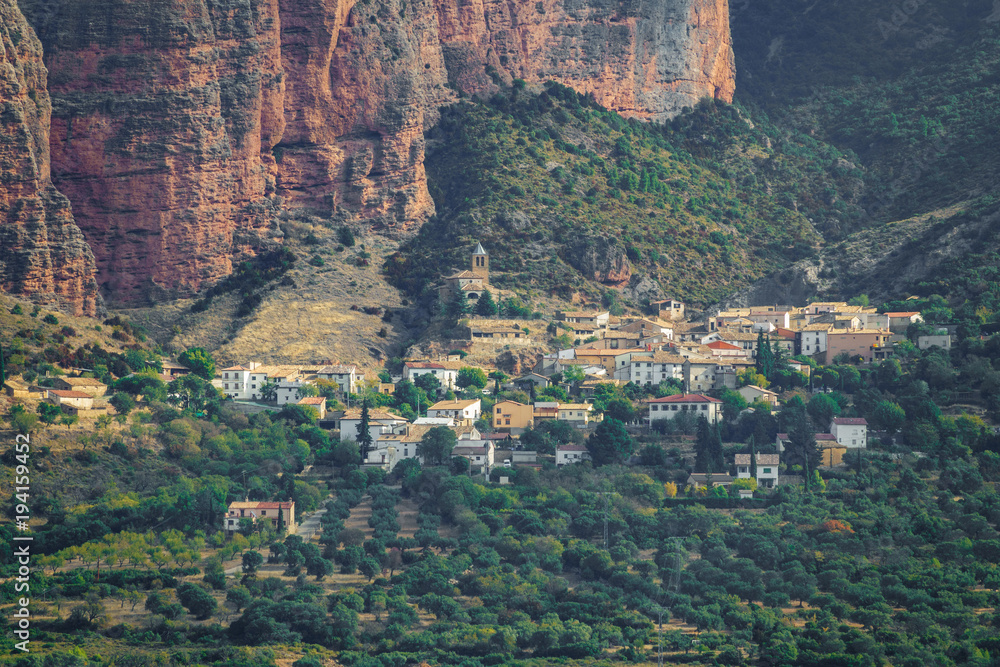 Riglos Mallets town under the rocks