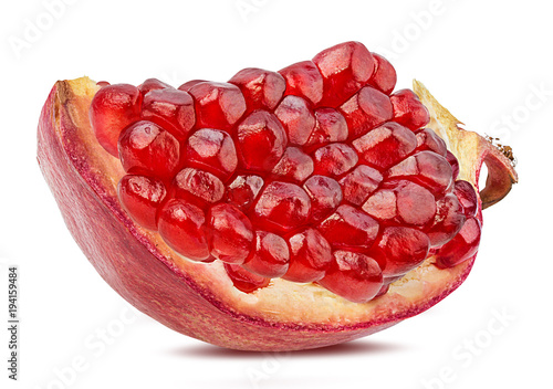 Fresh pomegranate isolated on white background with clipping path