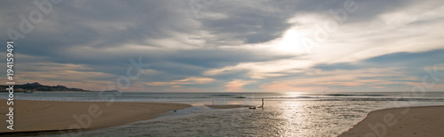 Sunrise over river jetty estuary inlet at San Jose Del Cabo in Baja California Mexico BCS