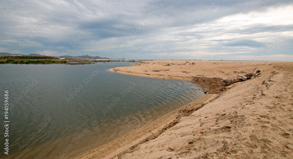 River Jetty Estuary inlet at San Jose Del Cabo in Baja California Mexico BCS River Jetty Estuary inlet at San Jose Del Cabo in Baja California Mexico BCS