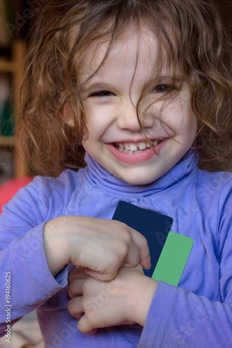 Young adorable kid girl wit...