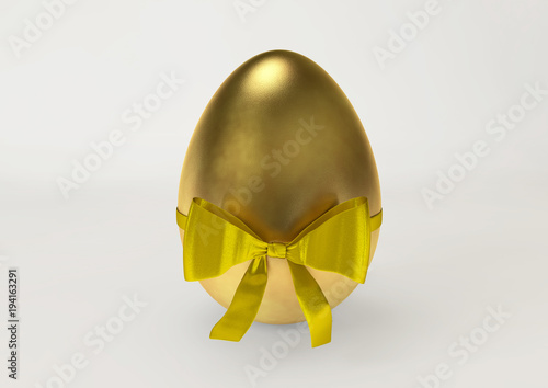 Goldenes Osterei mit goldener Schleife