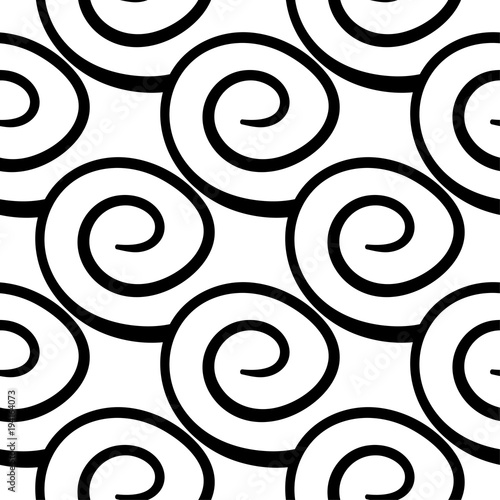 White and black geometric ornament. Seamless pattern