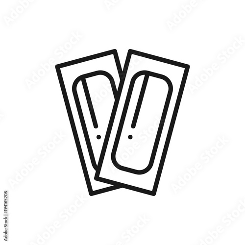Wax strips line icon. Hair removal method. Waxing.