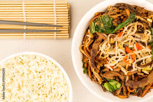 Photography Chinese Style Wok Fried Shanghai Beef Noodles