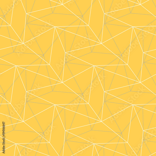 Yellow geometric background. Bright seamless pattern
