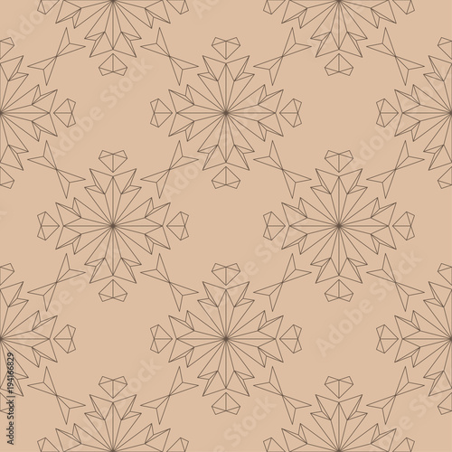 Wallpaper Mural Brown floral seamless pattern on beige background Torontodigital.ca